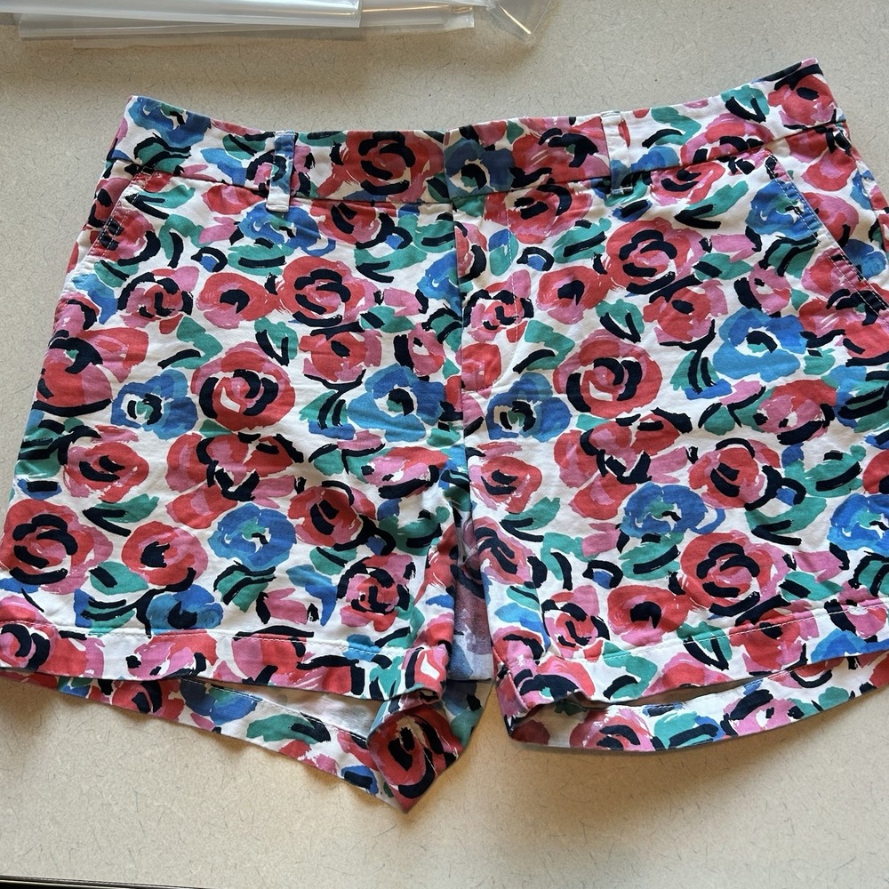 Tommy Hilfiger Womens Floral‎ Rose Print Chino Shorts Multicolor Size 12